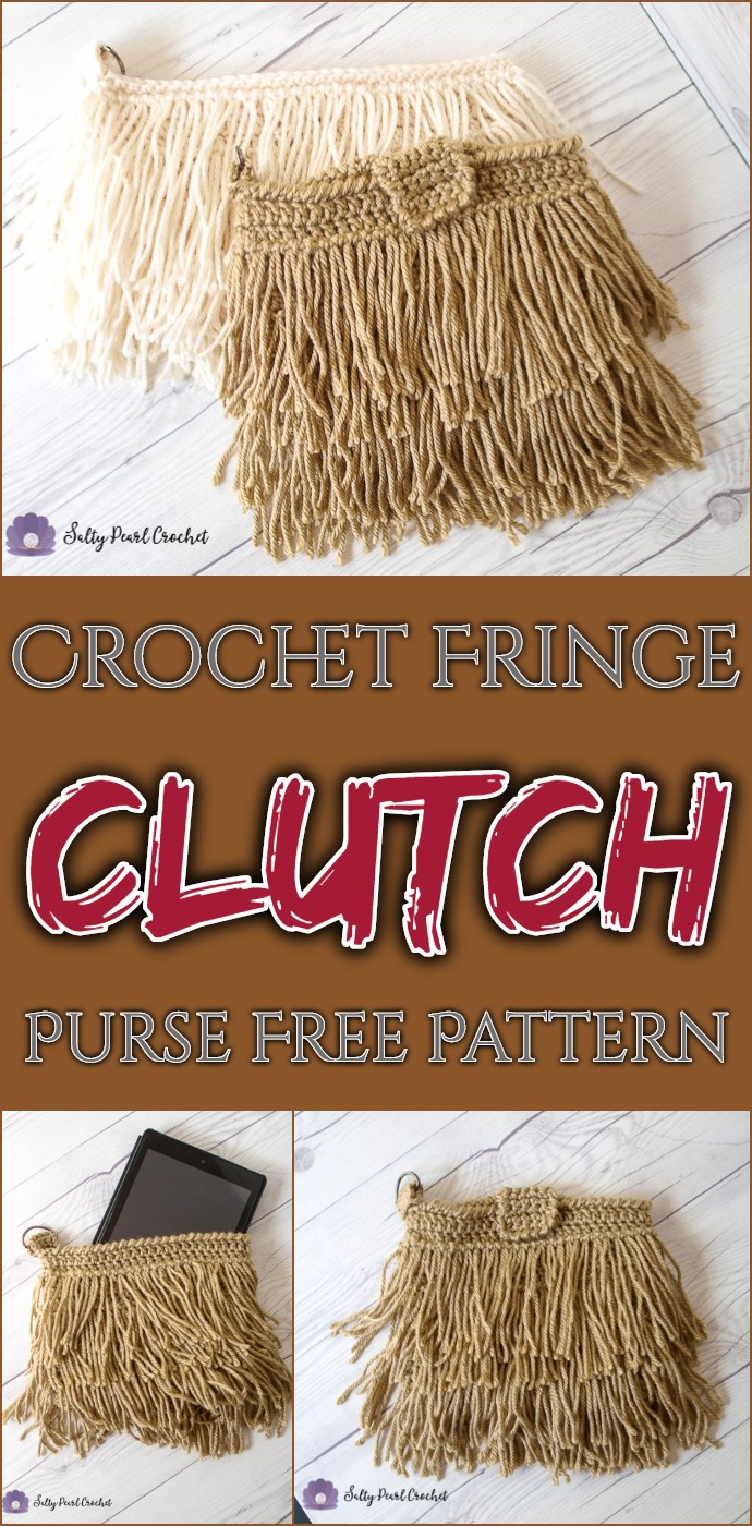 Crochet Fringe Clutch Purse Free Pattern
