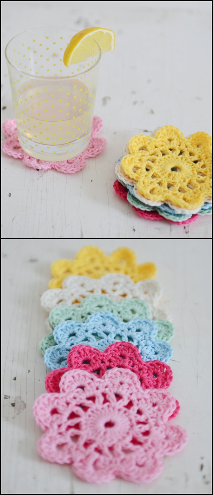 Free Crochet Flower Coasters