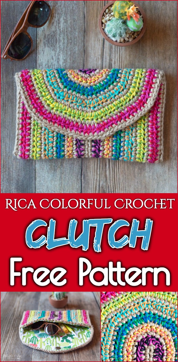 Rica Colorful Crochet Clutch Free Pattern