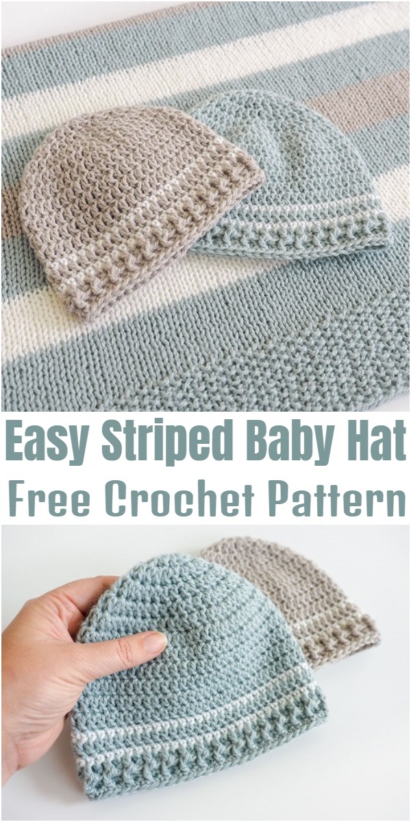 Comfortable Striped Crochet Baby Hat