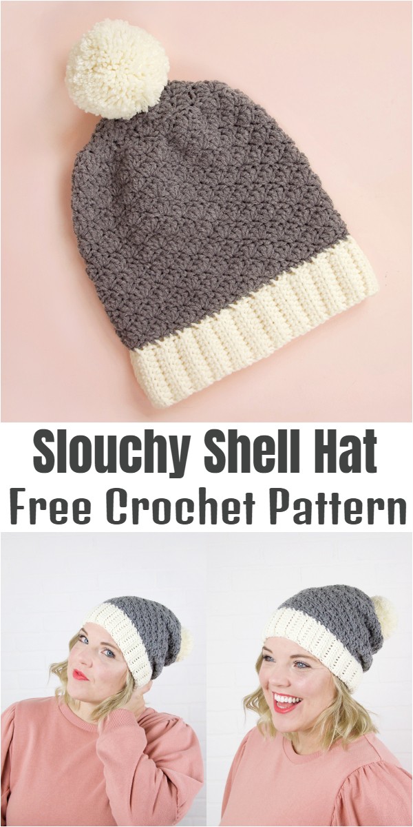 Crochet Slouchy Shell Hat Pattern