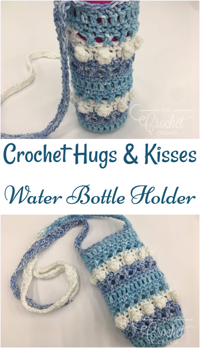 Crochet Hugs & Kisses Water Bottle Holder