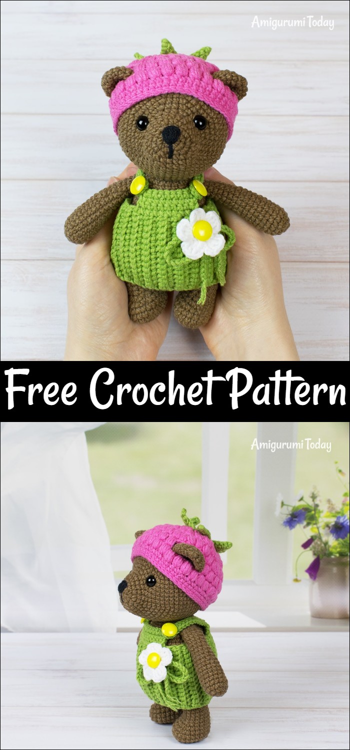 Amigurumi Raspberry Bear Free Crochet Pattern 