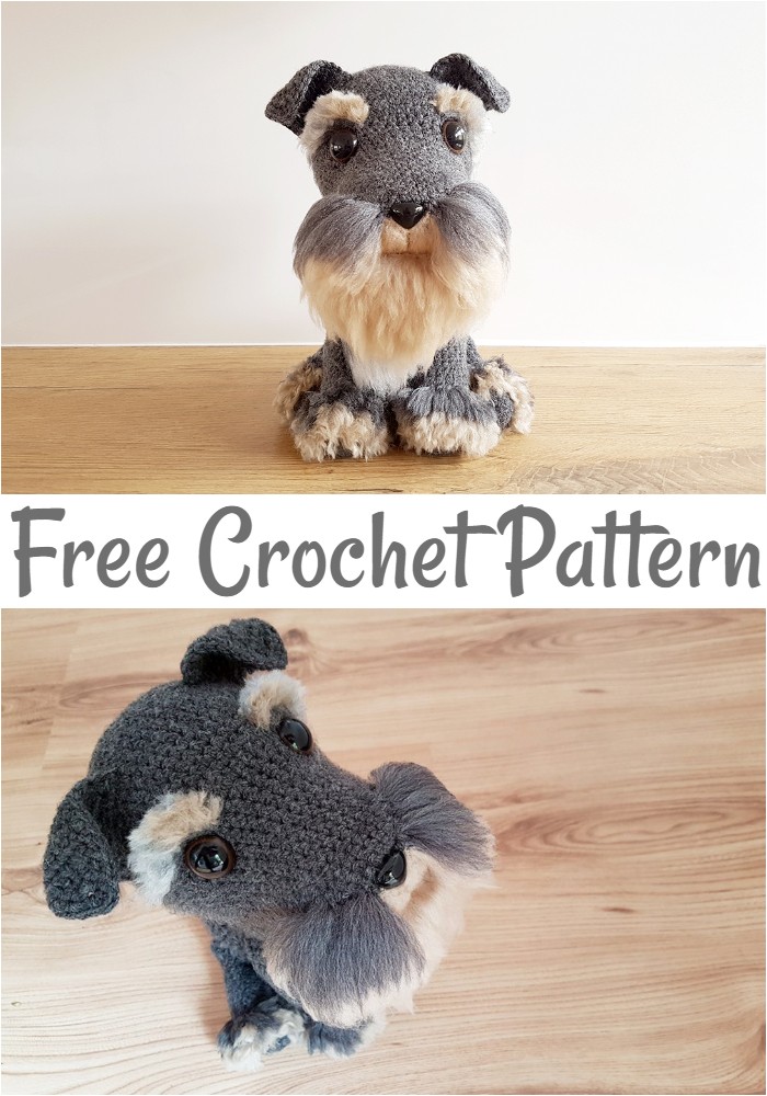 Amigurumi Schnauzer Dog With Fur Free Crochet Pattern