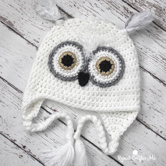 Snowy Owl Crochet Hat