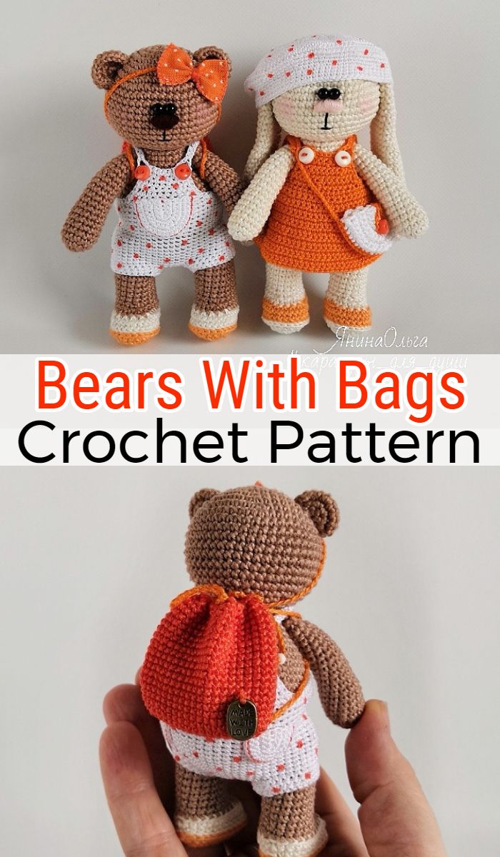 Bears With Bags Crochet Pattern: