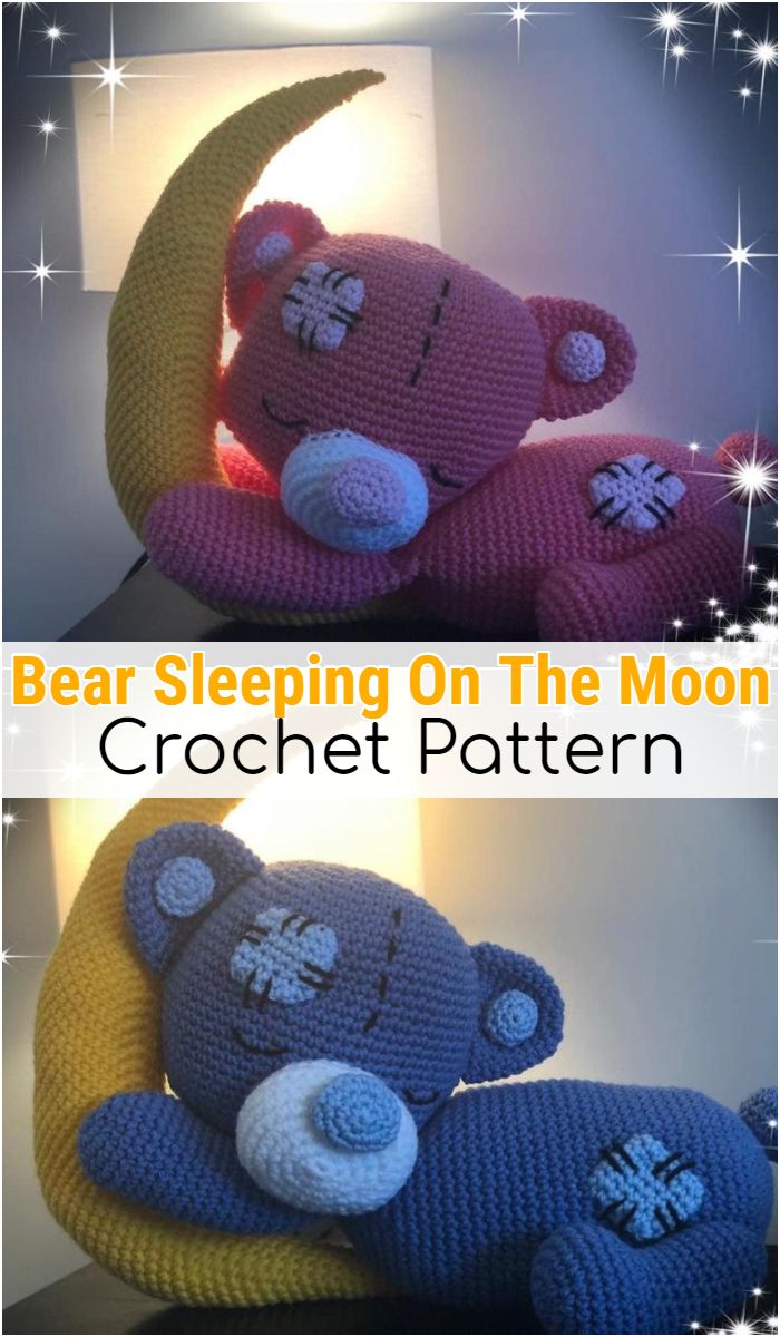 Crochet Baby Bear Sleeping On The Moon