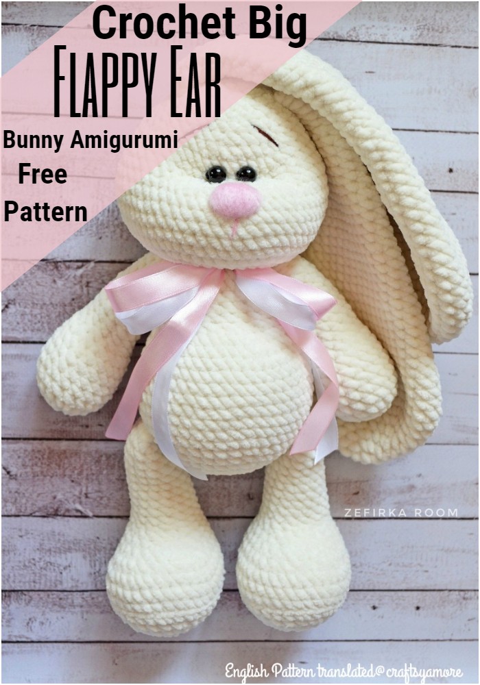 Crochet Bunny Amigurumi With Flappy Ear