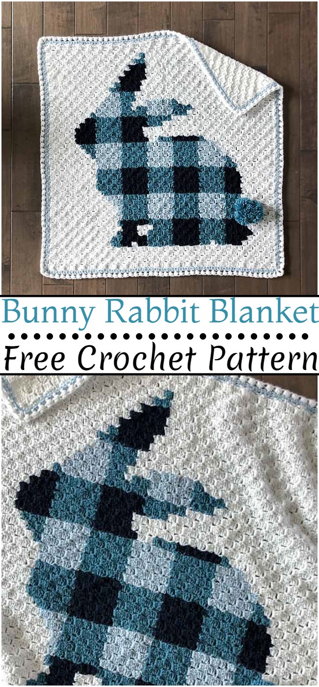 Crochet Bunny Baby Blanket With C2C Pattern