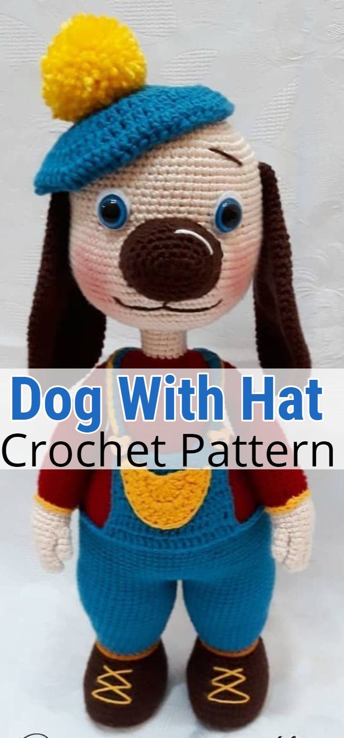 Crochet Dog With Hat