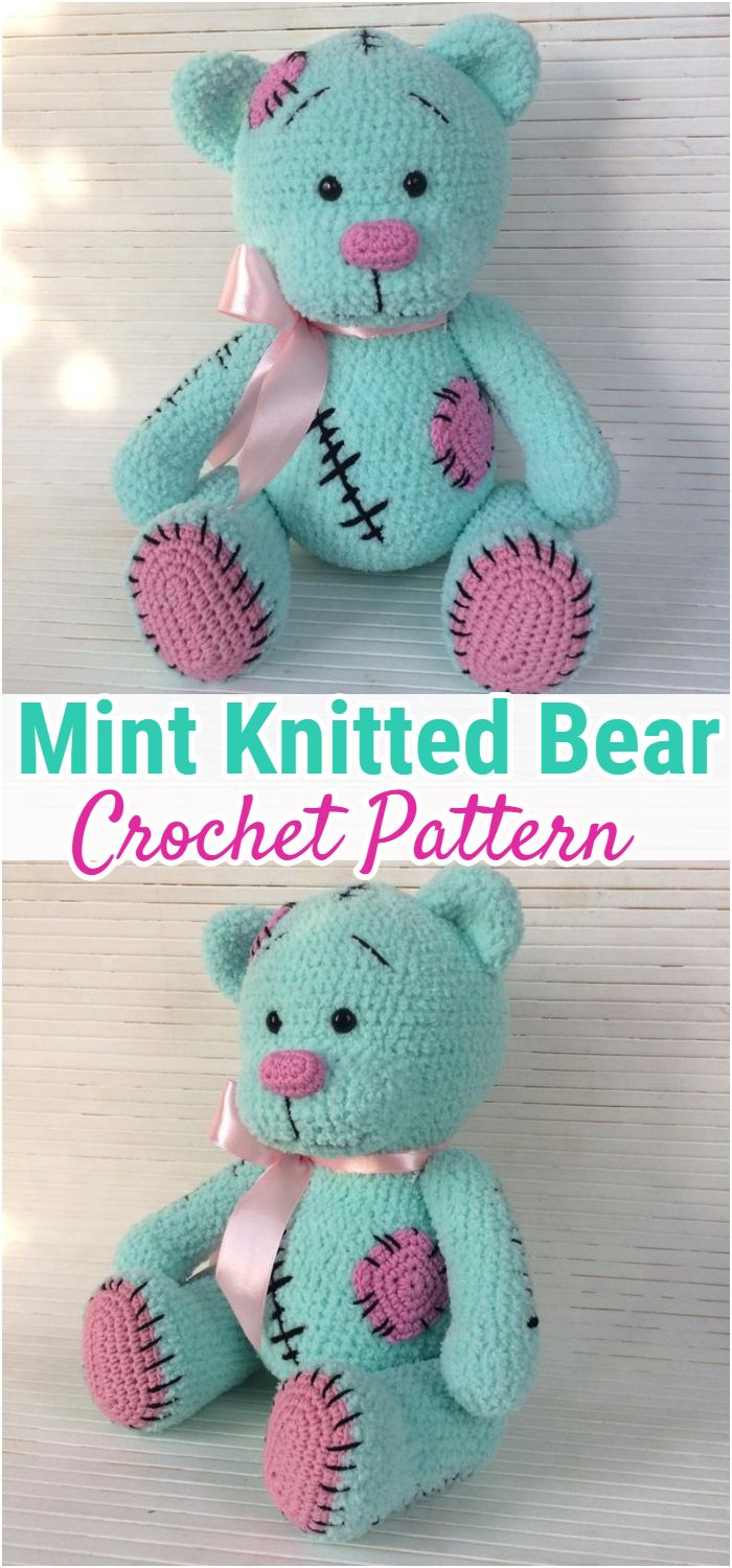 Mint Knitted Bear