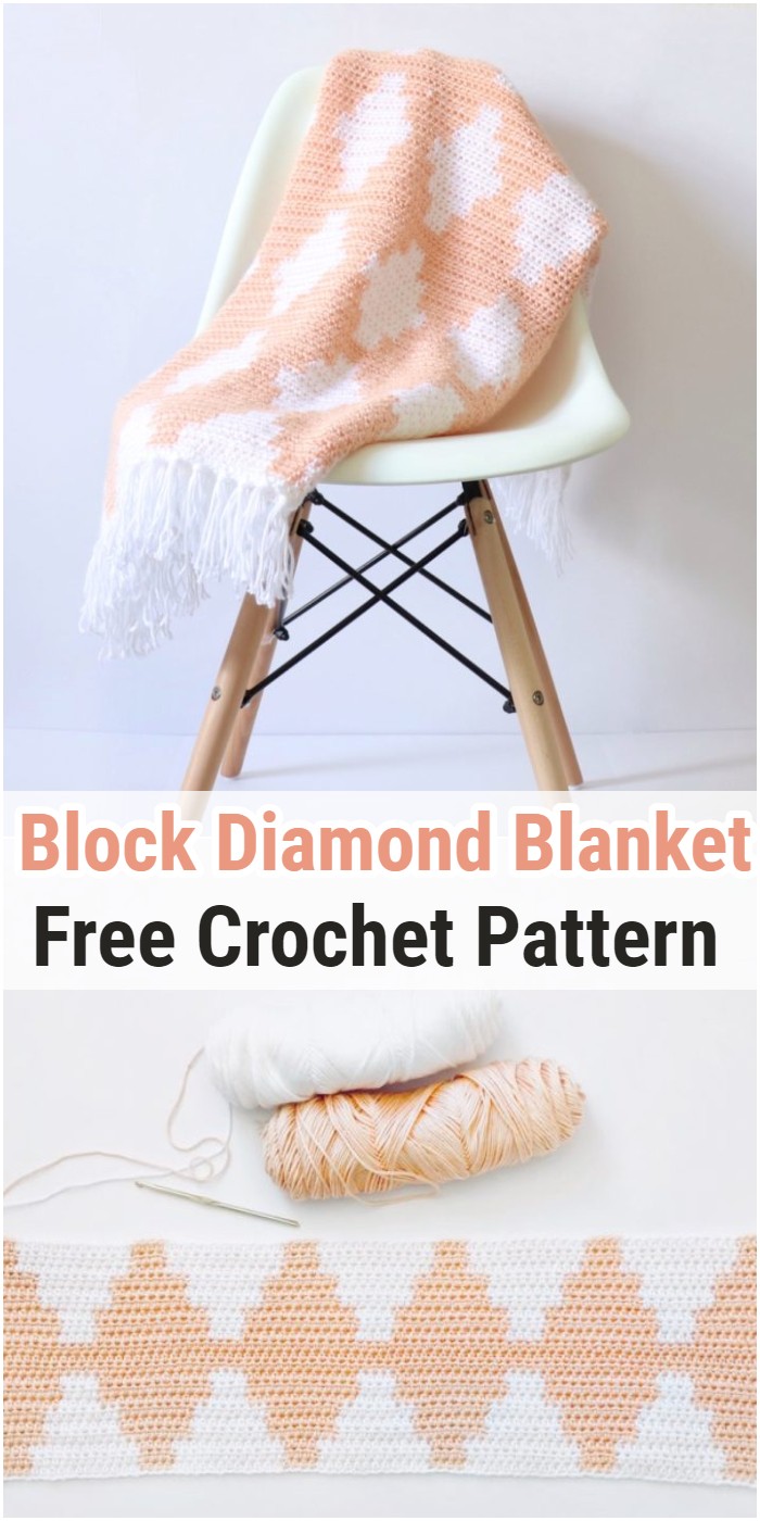 Crochet Block Diamond Blanket