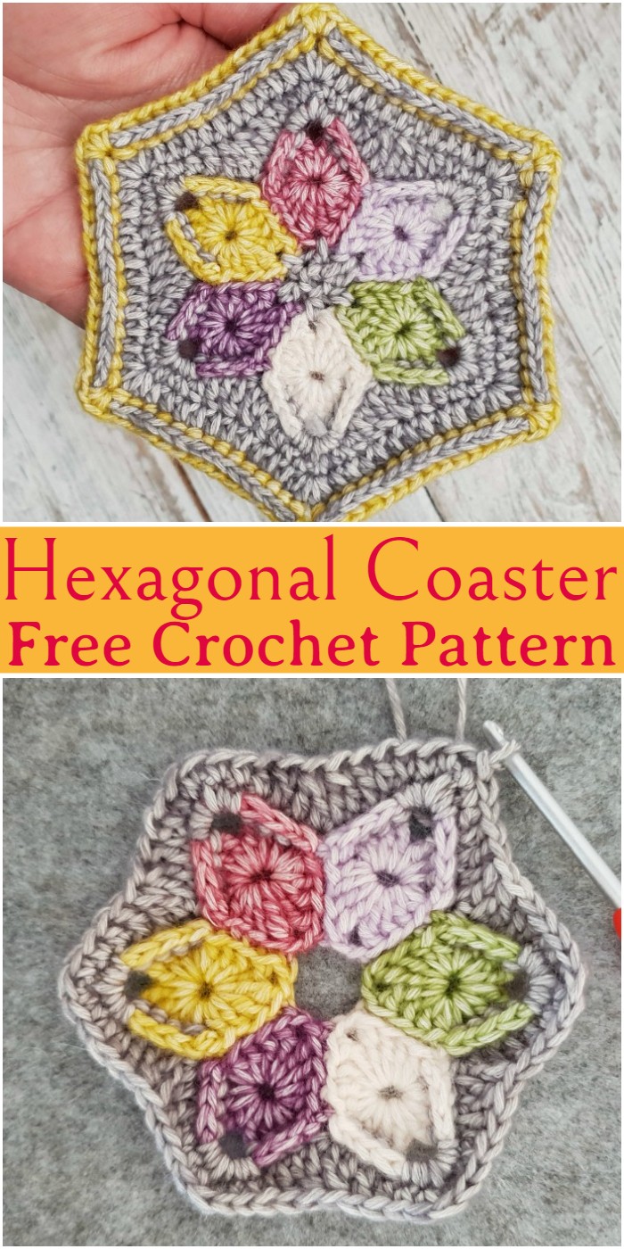 Crochet Hexagonal Coaster Pattern
