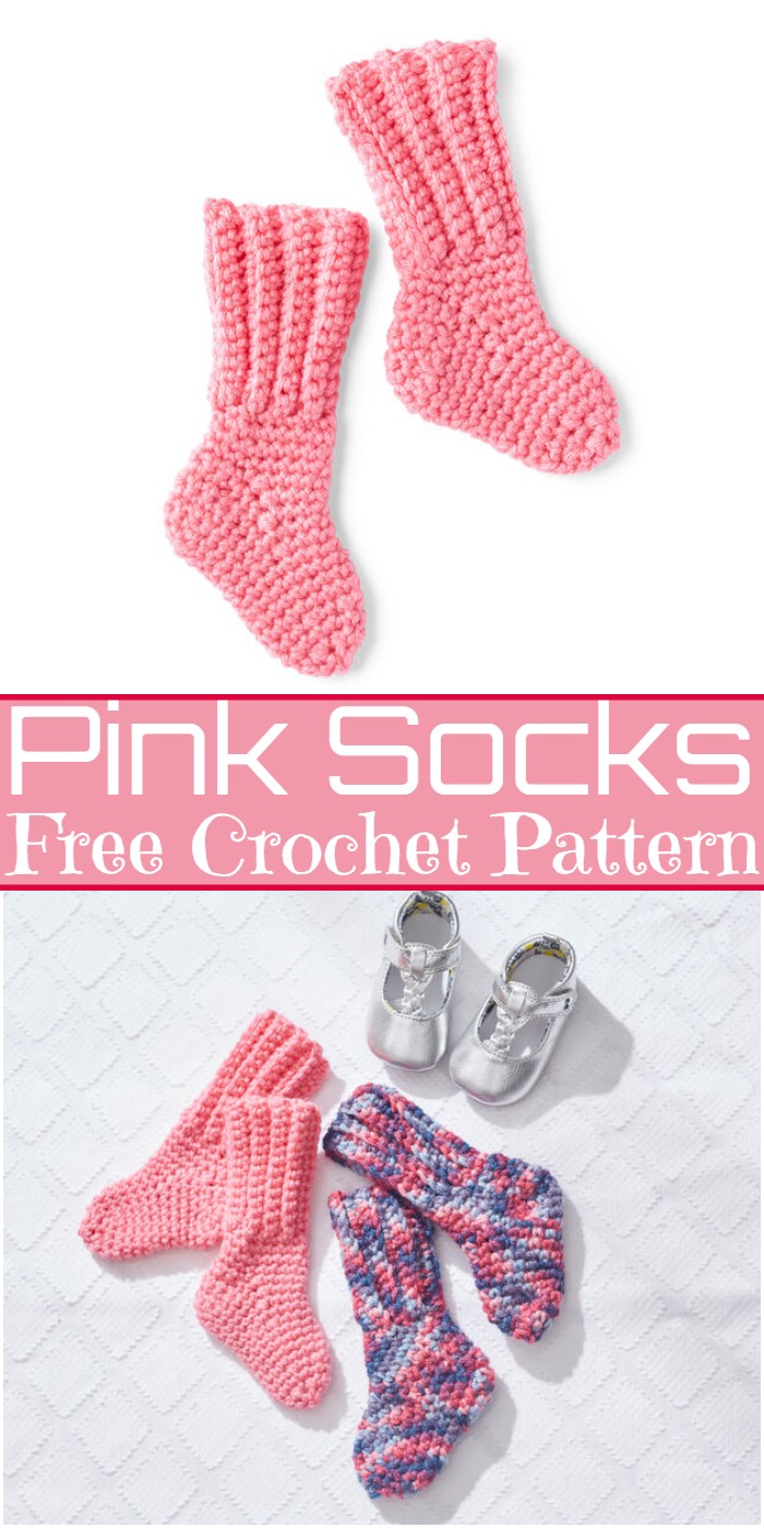 Crochet Pink Socks Pattern