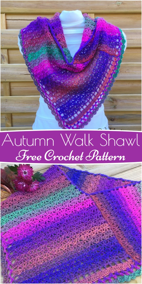 Autumn Walk Shawl Free Crochet Pattern