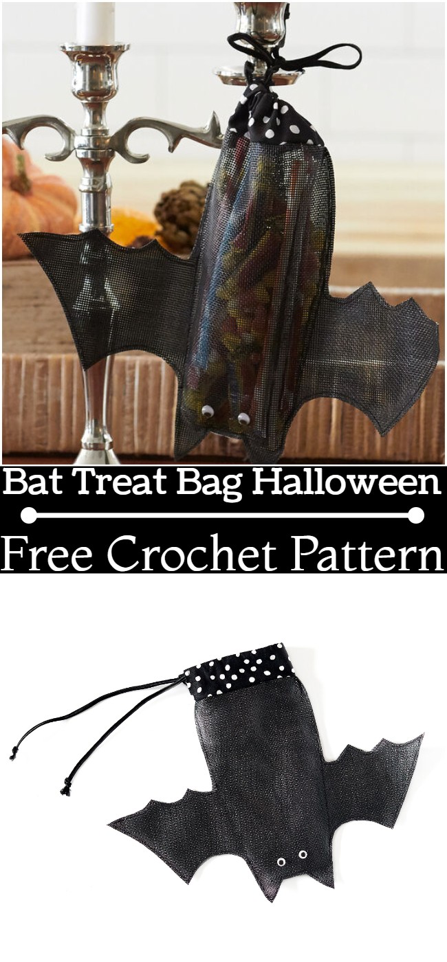 Crochet Bat Treat Bag Halloween Pattern