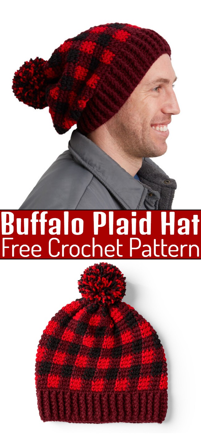 Crochet Buffalo Plaid Hat Pattern