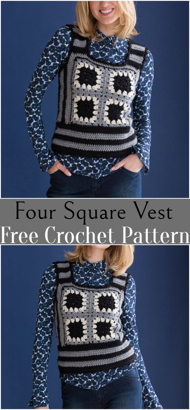 Crochet Four Square Vest Pattern