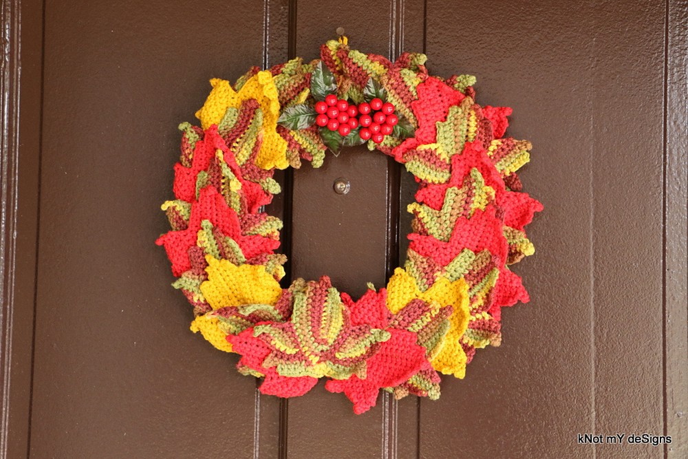 Crochet Maple Wreath