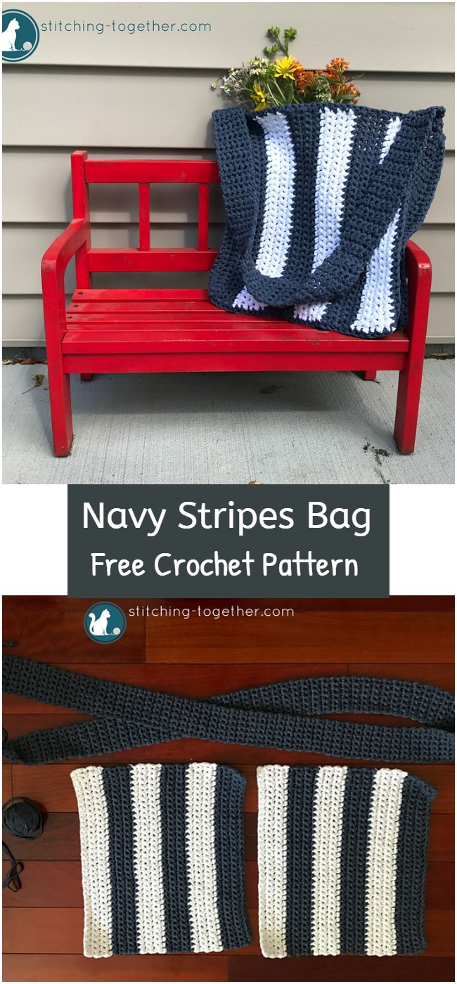 Crochet Navy Stripes Bag Pattern