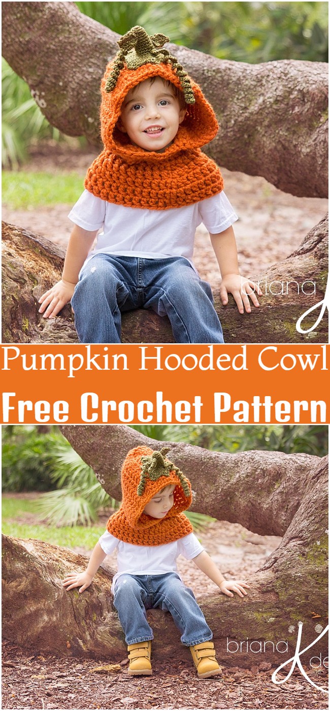 Crochet Pumpkin Hooded Cowl Pattern