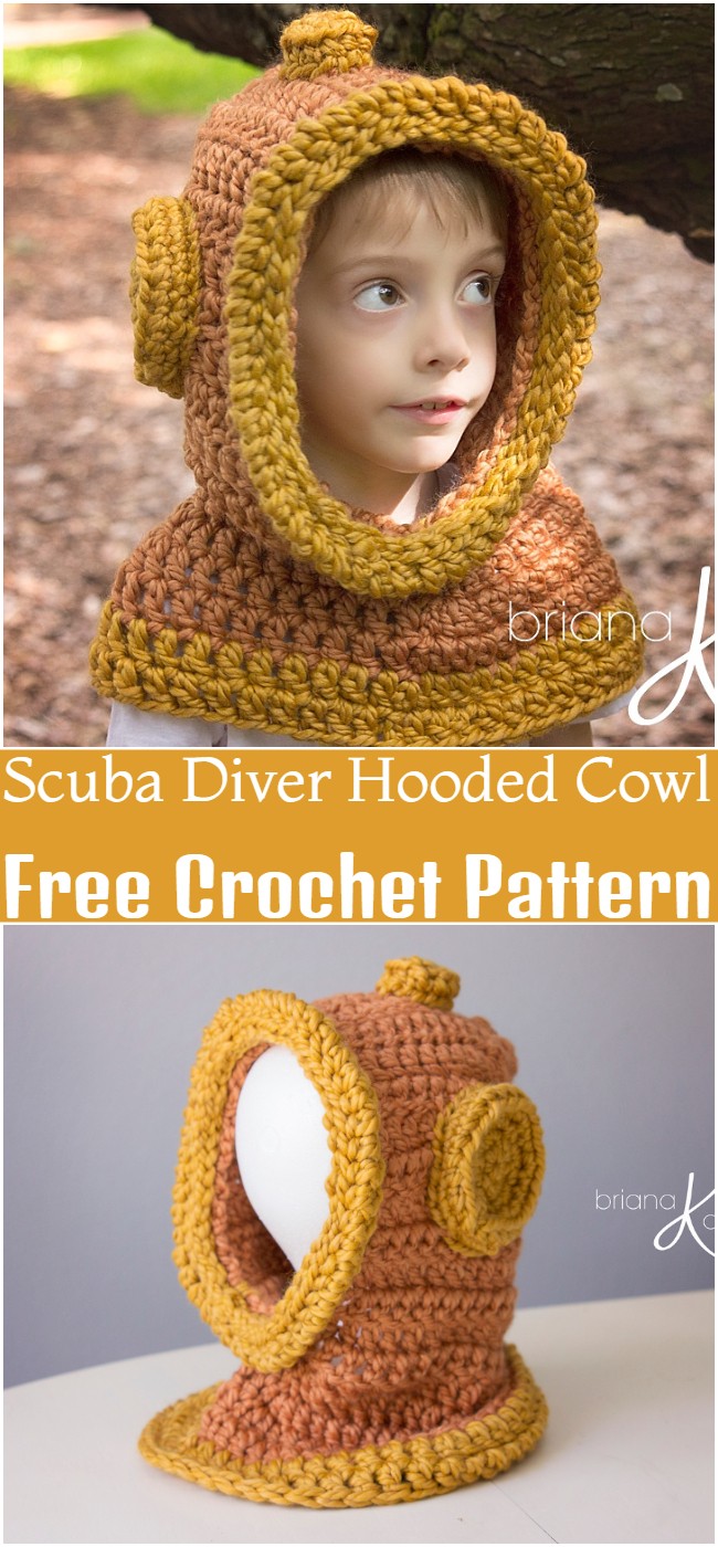 Crochet Scuba Diver Hooded Cowl Pattern