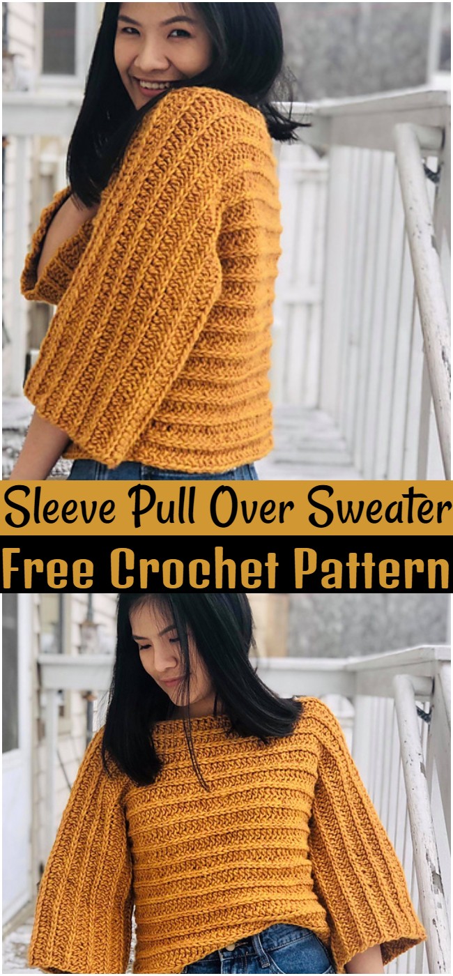 Crochet Sleeve Pull Over Sweater Pattern