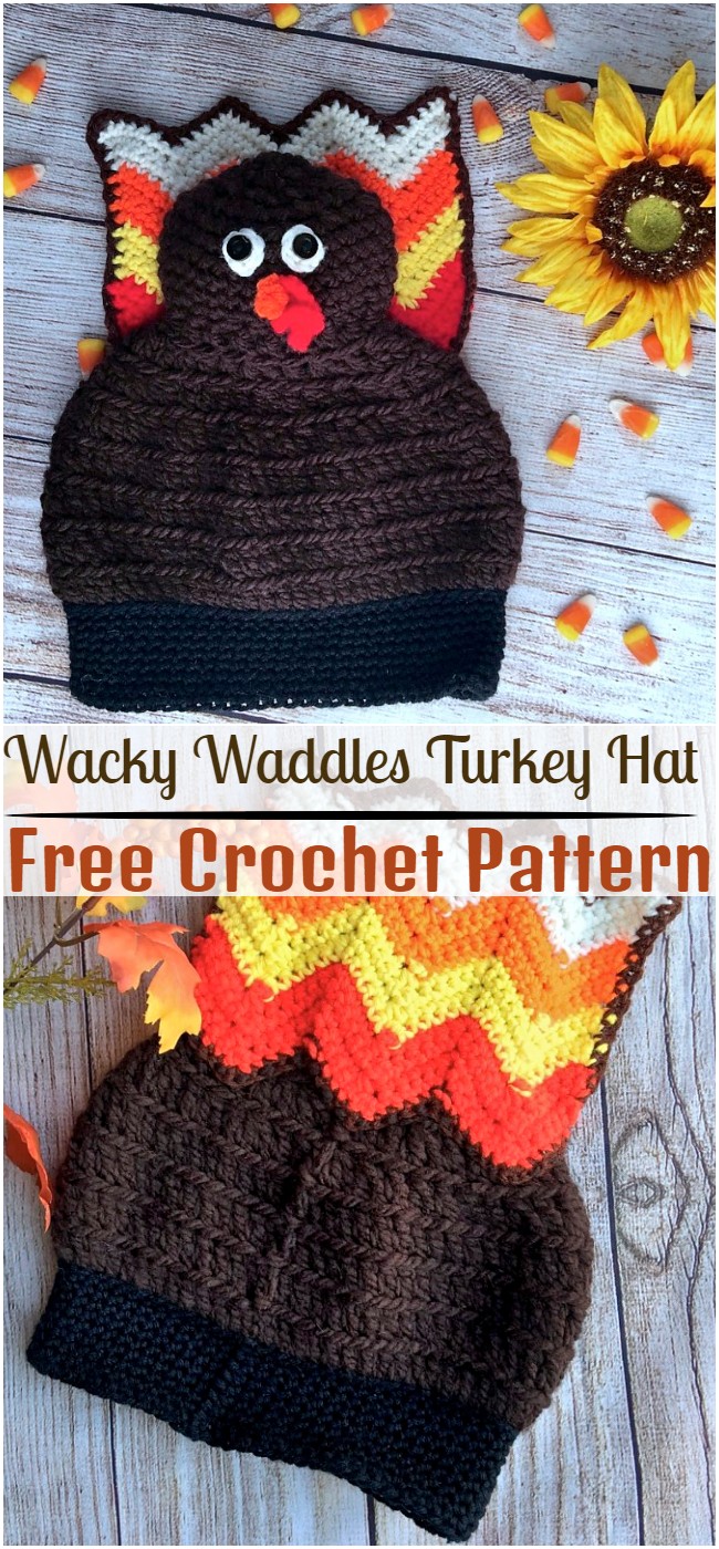 Crochet Wacky Waddles Turkey Hat Pattern