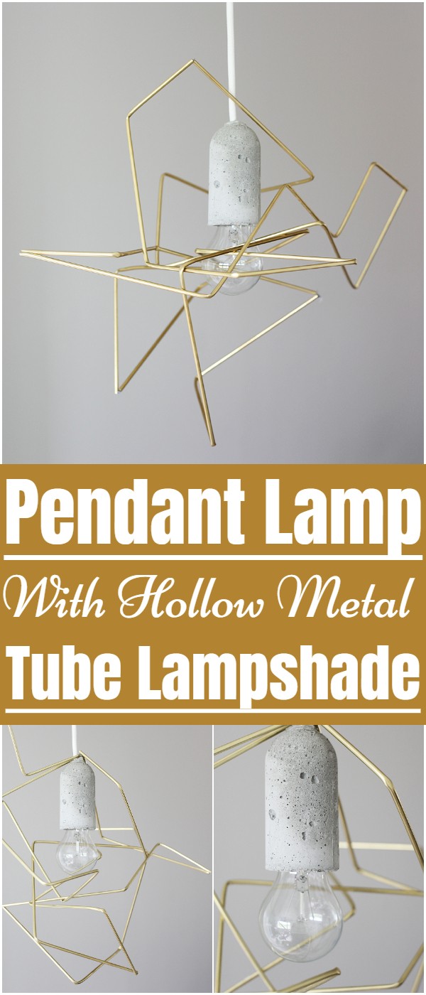 Pendant Lamp With Hollow Metal Tube Lampshade