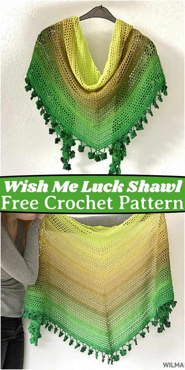 Wish Me Luck Shawl Free Crochet Pattern
