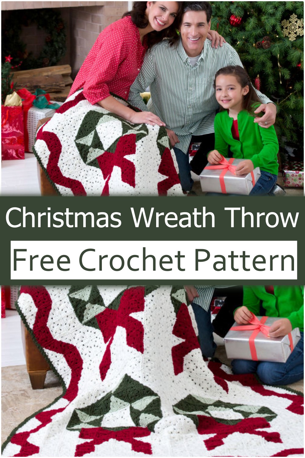  Crochet Christmas Wreath Throw
