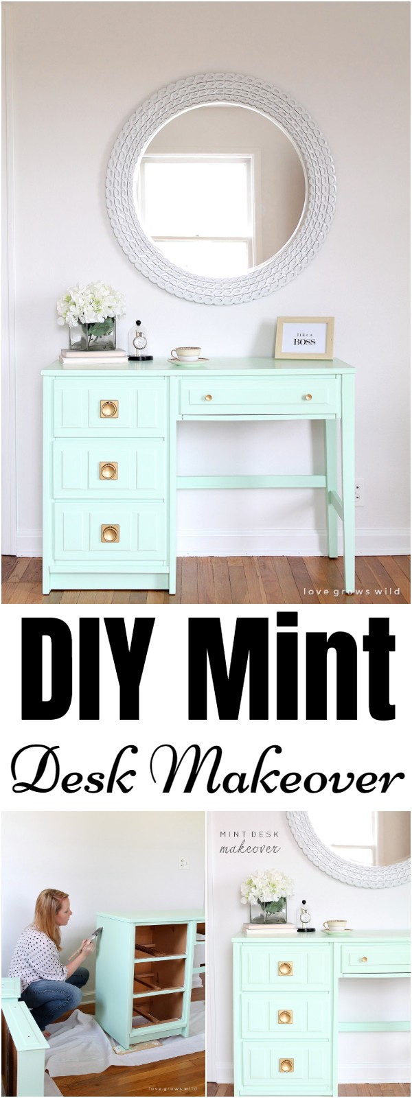 DIY Mint Desk Makeover