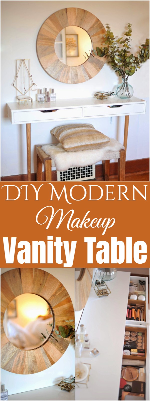DIY Modern Makeup Vanity Table