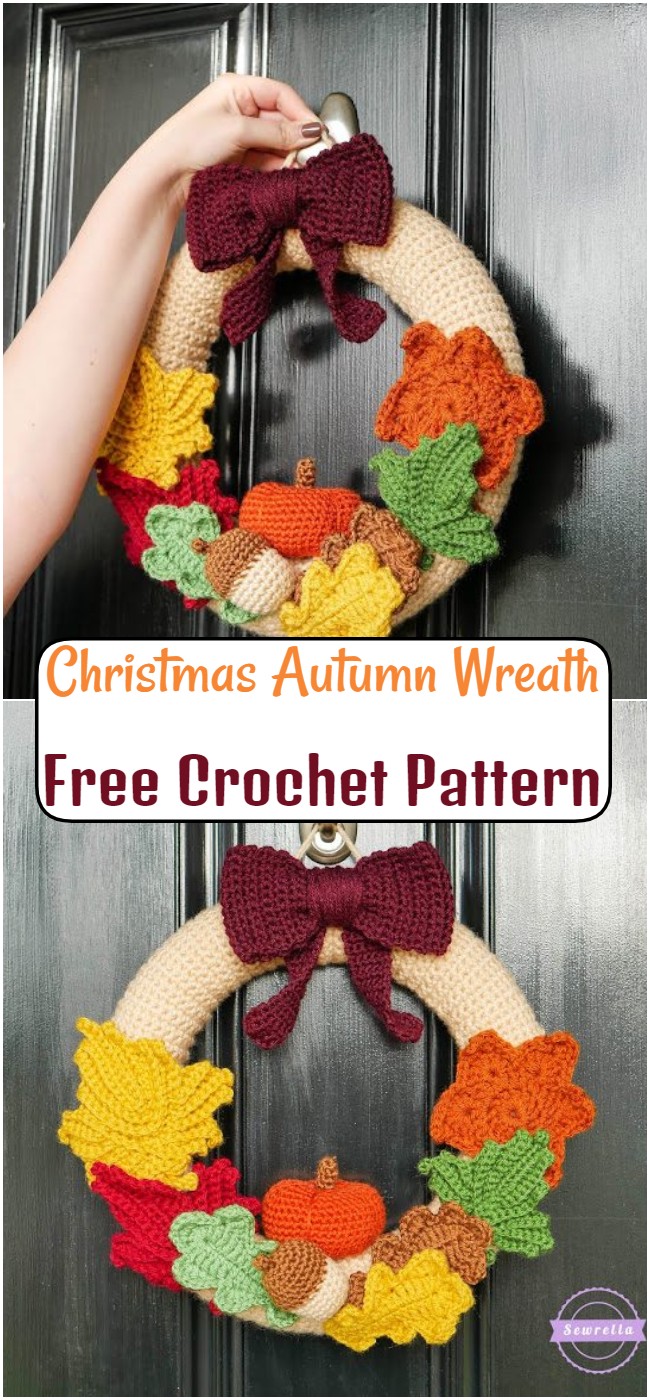 Free Crochet Christmas Autumn Wreath Pattern