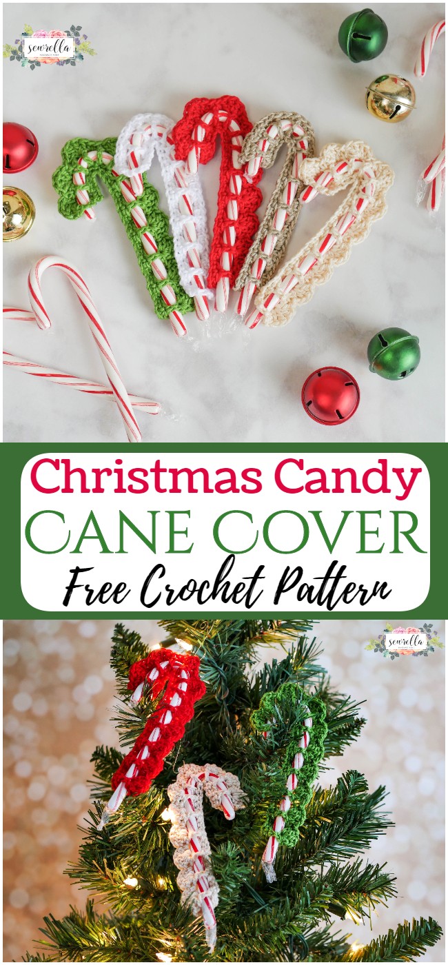 Free Crochet Christmas Candy Cane Cover Pattern