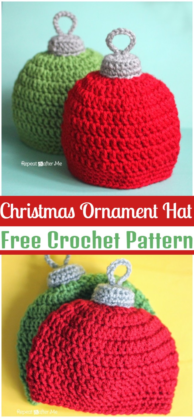 Free Crochet Christmas Ornament Hat Pattern