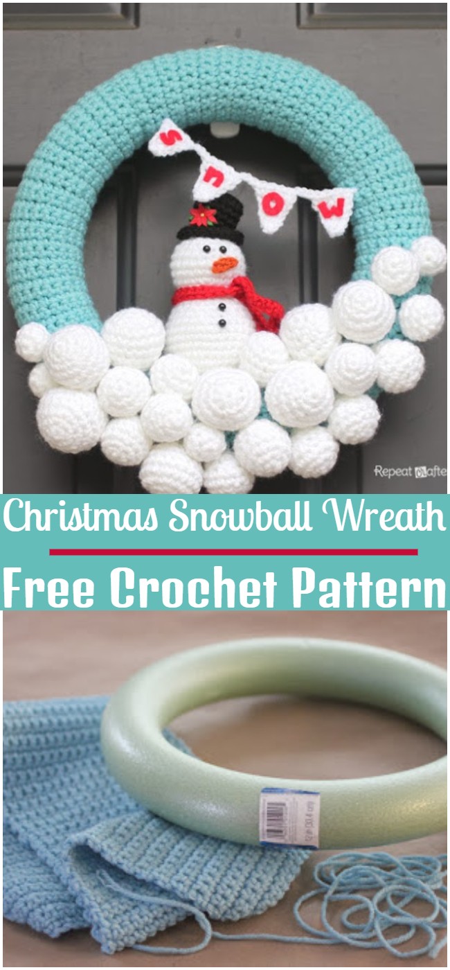 Crochet Snowman Wreath