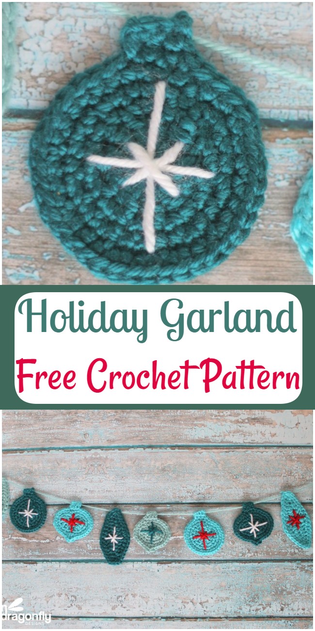 Free Crochet Christmas Holiday Garland Pattern