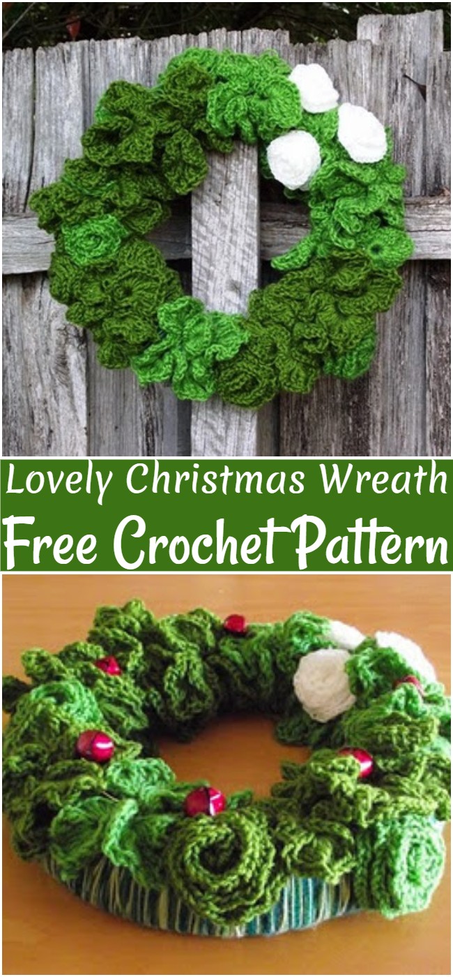 Free Crochet Lovely Christmas Wreath Pattern