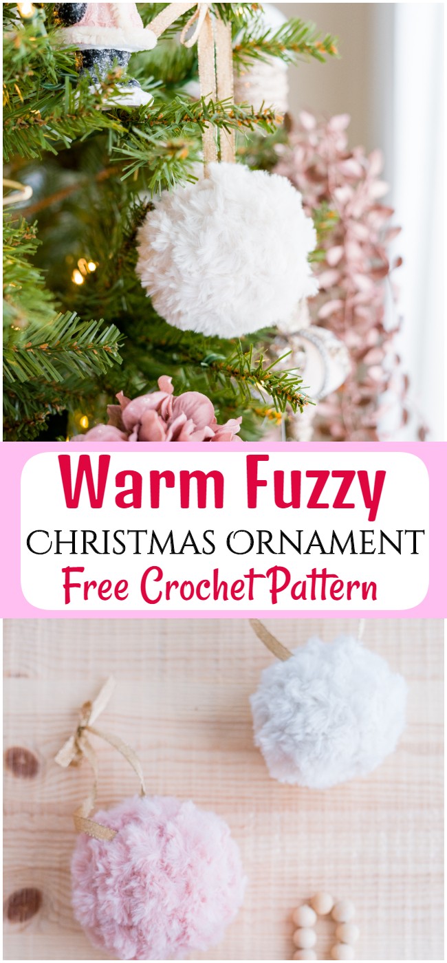 Free Crochet Warm Fuzzy Christmas Ornaments Pattern