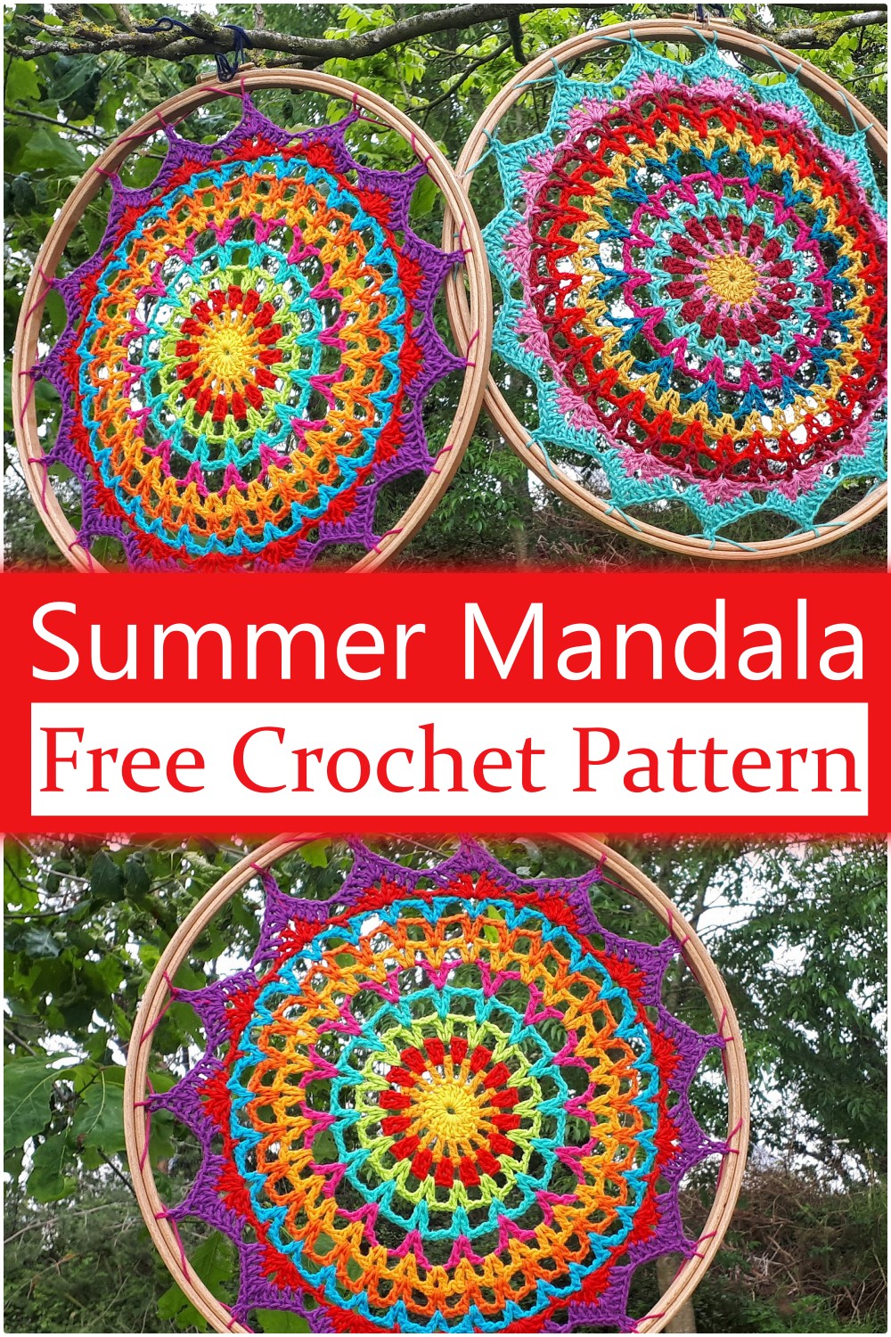 Crochet Mandala Wall Hanging Pattern For Summer