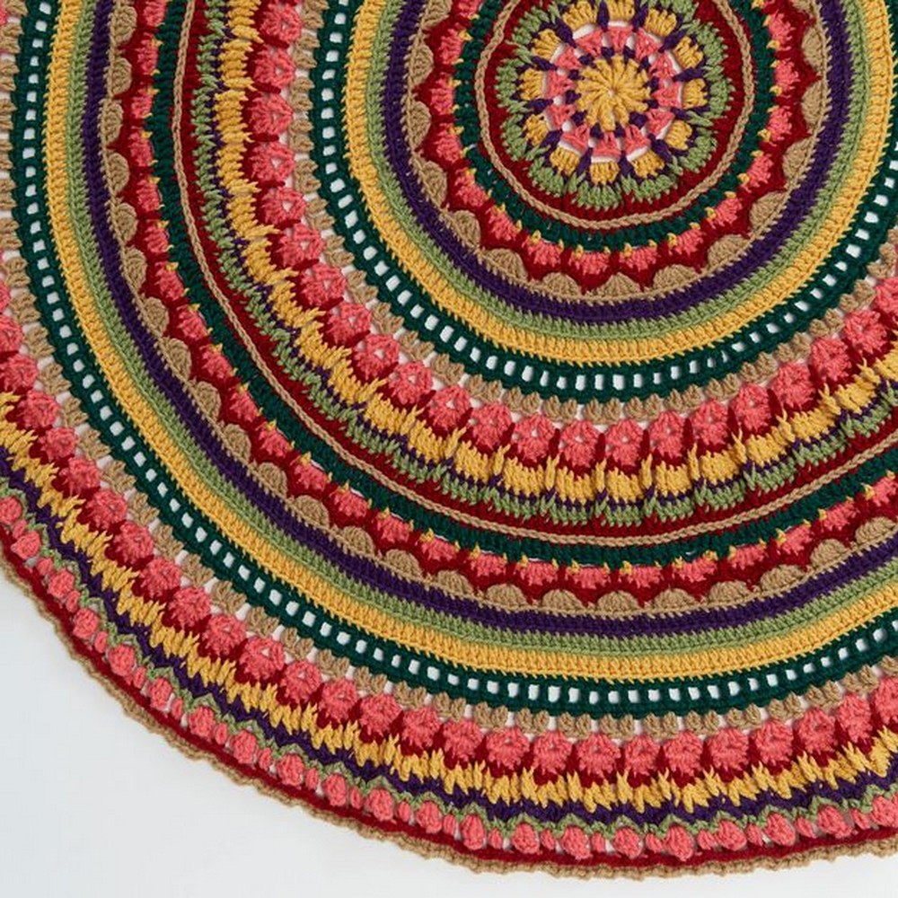 Circular Crochet Mandala Throw Pattern