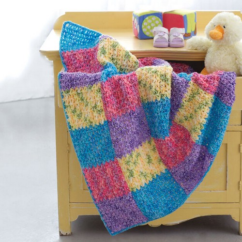 Crochet Color Block Blanket Pattern