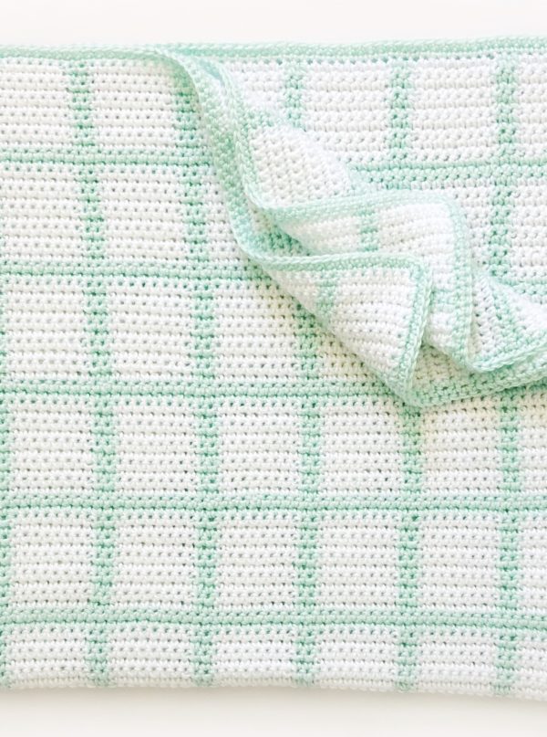 Free Crochet Windowpane Baby Blanket
