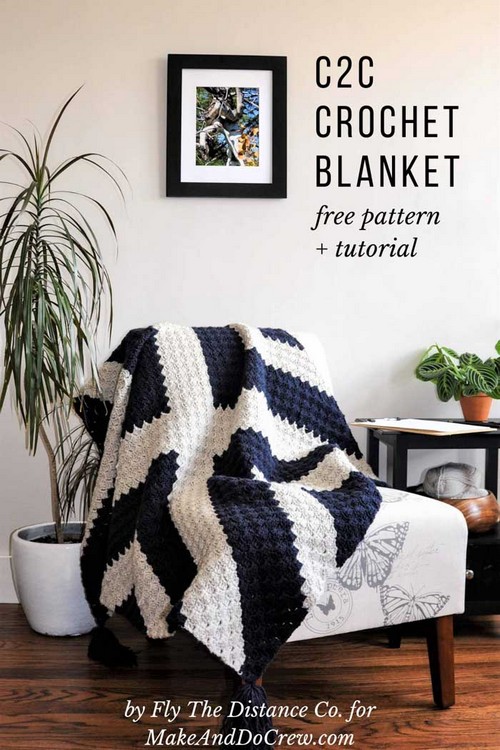 Modern Corner To Corner Crochet Blanket