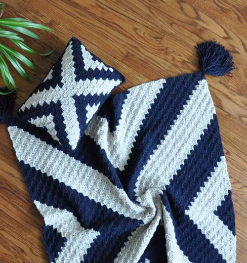 Modern Corner To Corner Crochet Blanket