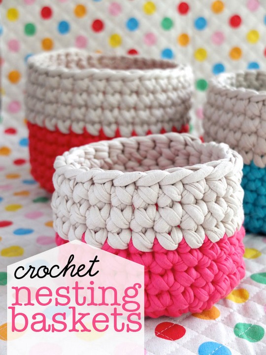Nesting Free Crochet Baskets Pattern