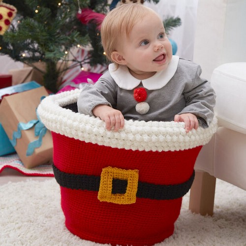 Santa's Gift Free Crochet Basket Pattern