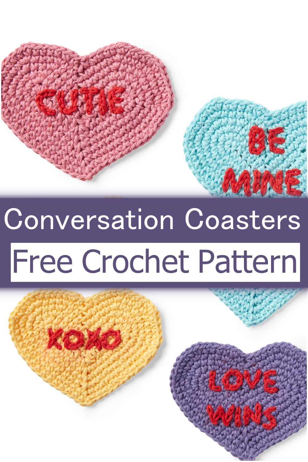 Heart Crochet Coaster Pattern