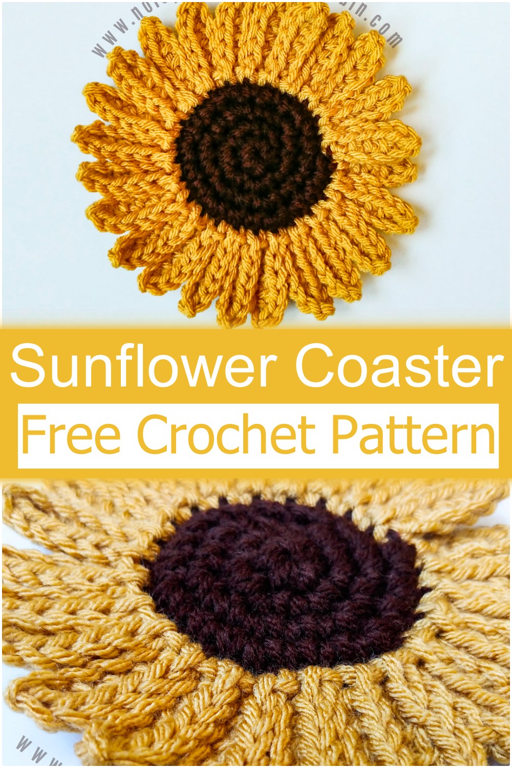 Sunflower Crochet Coaster Free Pattern